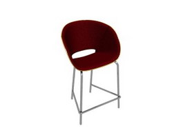 Stainless steel garden chair barstool 3d model preview