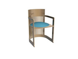 Living Room Wood Barrel Chair 3d preview