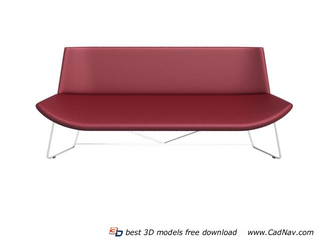 Modern Metal Leg Sofa Bench 3d rendering