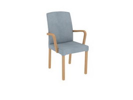 Wooden restaurant chair 3d model preview