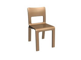 Wood children chair 3d model preview