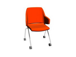 Metal base plastic chair 3d preview