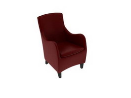 Leather sofa single chair 3d model preview