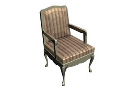 Antique arm chair fauteuil 3d model preview