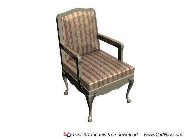 Antique arm chair fauteuil 3d rendering
