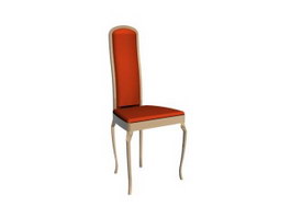 Fabric high back dining chair 3d model preview