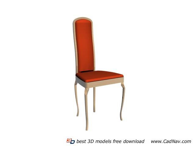 Fabric high back dining chair 3d rendering