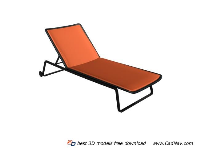 Folding beach lounge chair 3d rendering