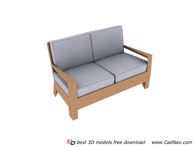 Two-seater sofa settee 3d rendering