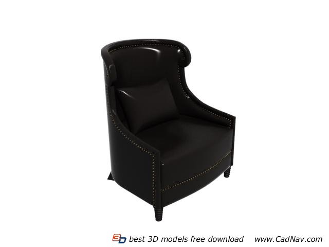 Leather sofa chair and sofa cushion 3d rendering