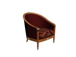European antique tub chair 3d preview