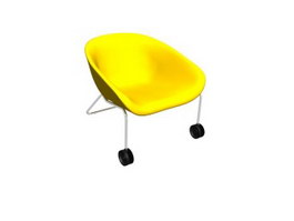 Outdoor leisure plasic chair 3d model preview
