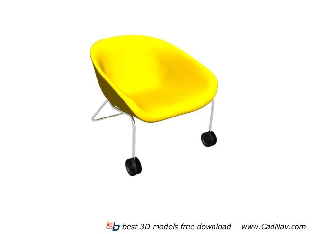 Outdoor leisure plasic chair 3d rendering