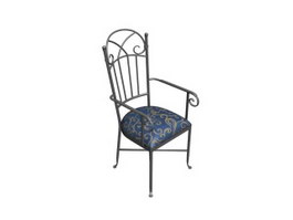 Wrought iron garden chair 3d model preview