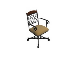 Bistro Wrought Iron Chair 3d model preview