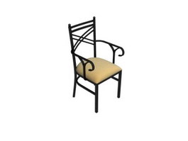 Vintage French Bistro Metal Chair 3d preview