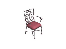 Garden metal bistro chair 3d model preview