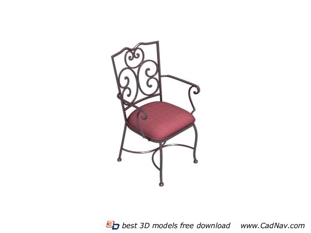 Garden metal bistro chair 3d rendering