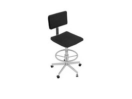 Swivel barstool bistro chair 3d model preview