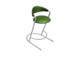 Metal outdoor bistro bar stool 3d model preview