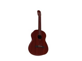 Solid Wood Acoustic Guitar 3d model preview