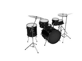 Jazz drum set 3d model preview