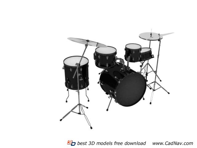 Jazz drum set 3d model 3DMax files free download - CadNav