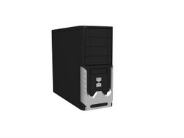 Computer system unit computer tower 3d model preview