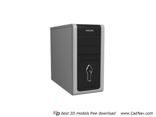 Computer PC case and tower 3d rendering
