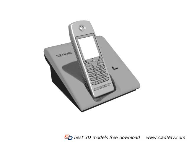 Siemens Cordless Phone 3d rendering