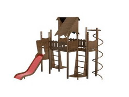 Children playground equipment 3d model preview