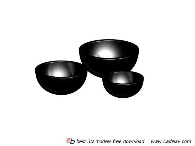 Ceramic dinner bowls 3d rendering
