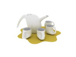 Ceramic tea and coffee sets 3d model preview
