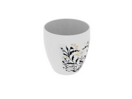 Porcelain coffee cup with printing 3d model preview