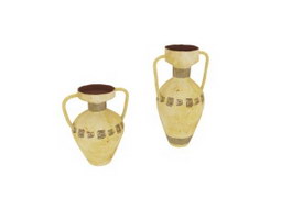 Decorative ceramic water pots 3d preview