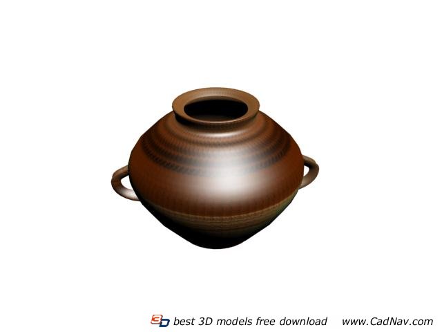 Vintage mexican terracotta water pot 3d rendering