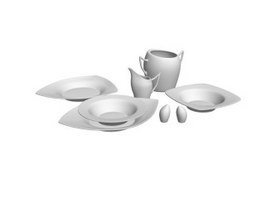 Dinnerware porcelain dinner set 3d model preview