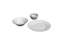 Ceramic Dinnerware Set Bowl,Plate and Soup Tureen 3d preview