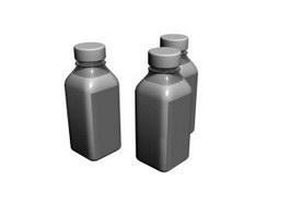 Plastic beverage bottles 3d model preview