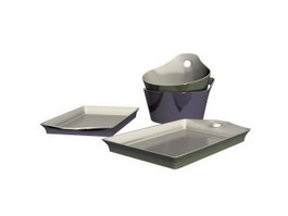 Melamine Dinnerware set 3d model preview