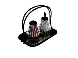 Glass Spice Bottle with metal stand 3d preview