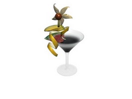 A colorful cocktail 3d model preview