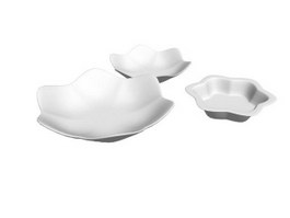 Melamine Salad Plates and bowl 3d model preview