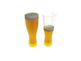 Two glasses of beer 3d model preview