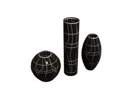 Decorative terracotta water jugs 3d model preview