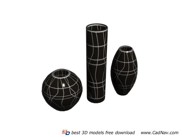 Decorative terracotta water jugs 3d rendering