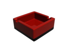 Square plastic melamine ashtray 3d model preview
