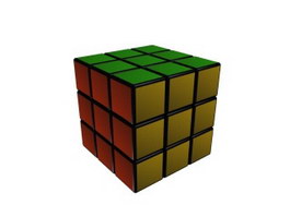 Plastic magic cube 3d model preview