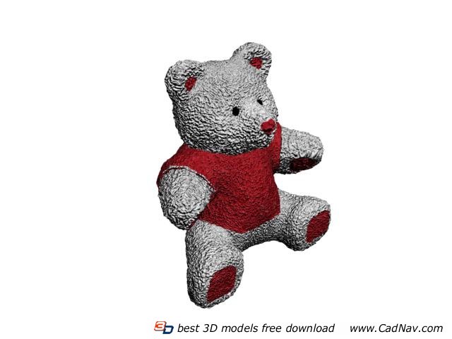 Plush Toy Bear 3d rendering