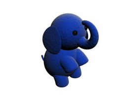 Stuffed plush elephant toy 3d preview